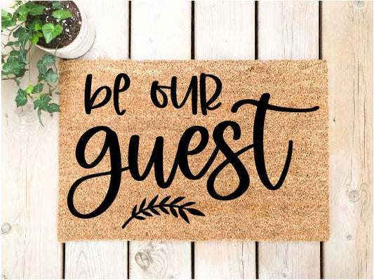 Be Our Guest With Leaf  Doormat